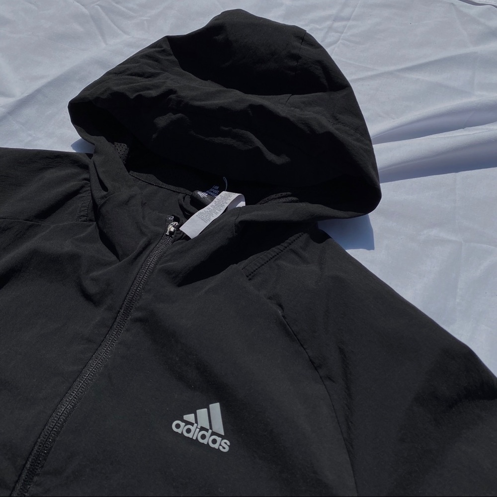 Black Adidas windbreaker
